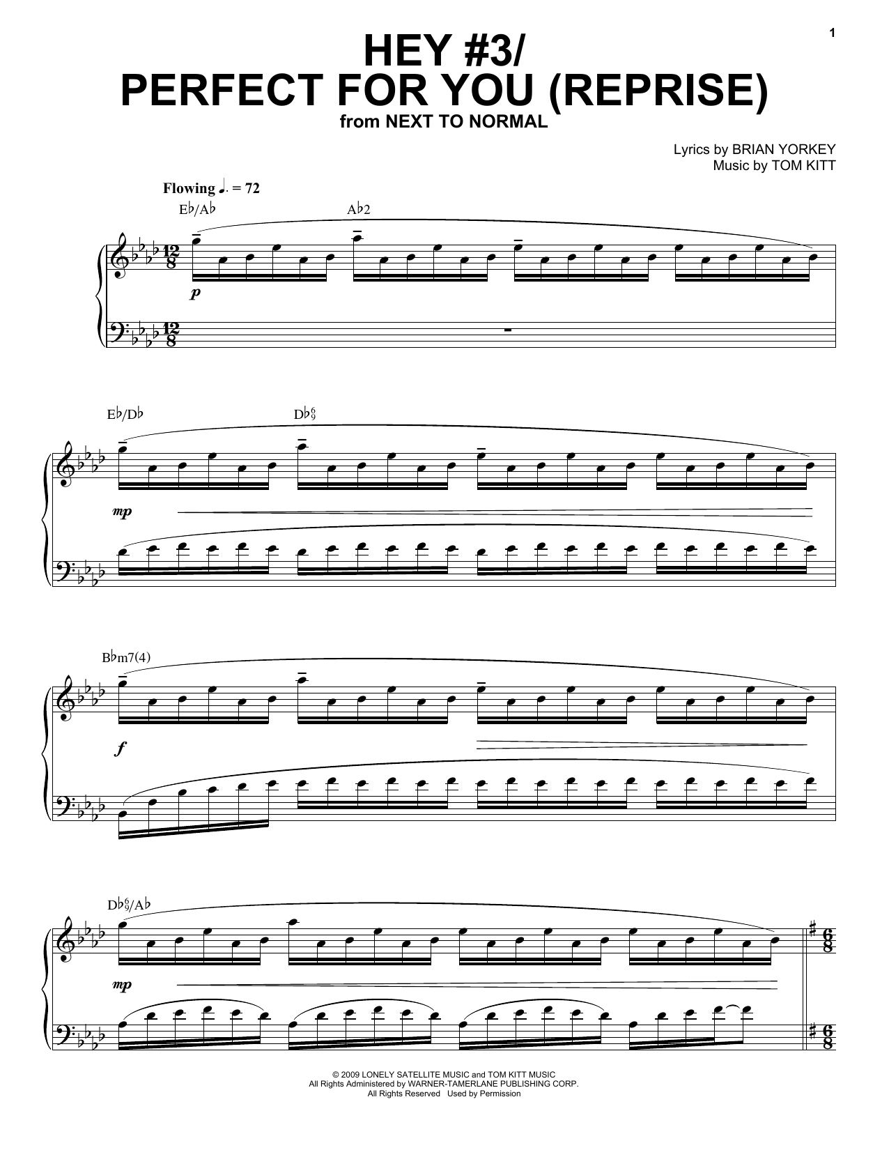 Download Jennifer Damiano & Adam Chanler-Berat Hey #3/Perfect For You (Reprise) (from Next to Normal) Sheet Music and learn how to play Piano & Vocal PDF digital score in minutes