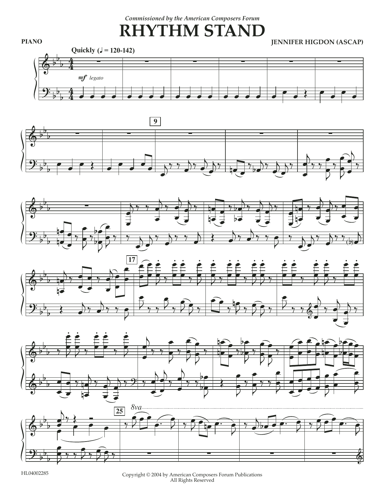 Download Jennifer Higdon Rhythm Stand - Piano Accompaniment Sheet Music and learn how to play Concert Band PDF digital score in minutes