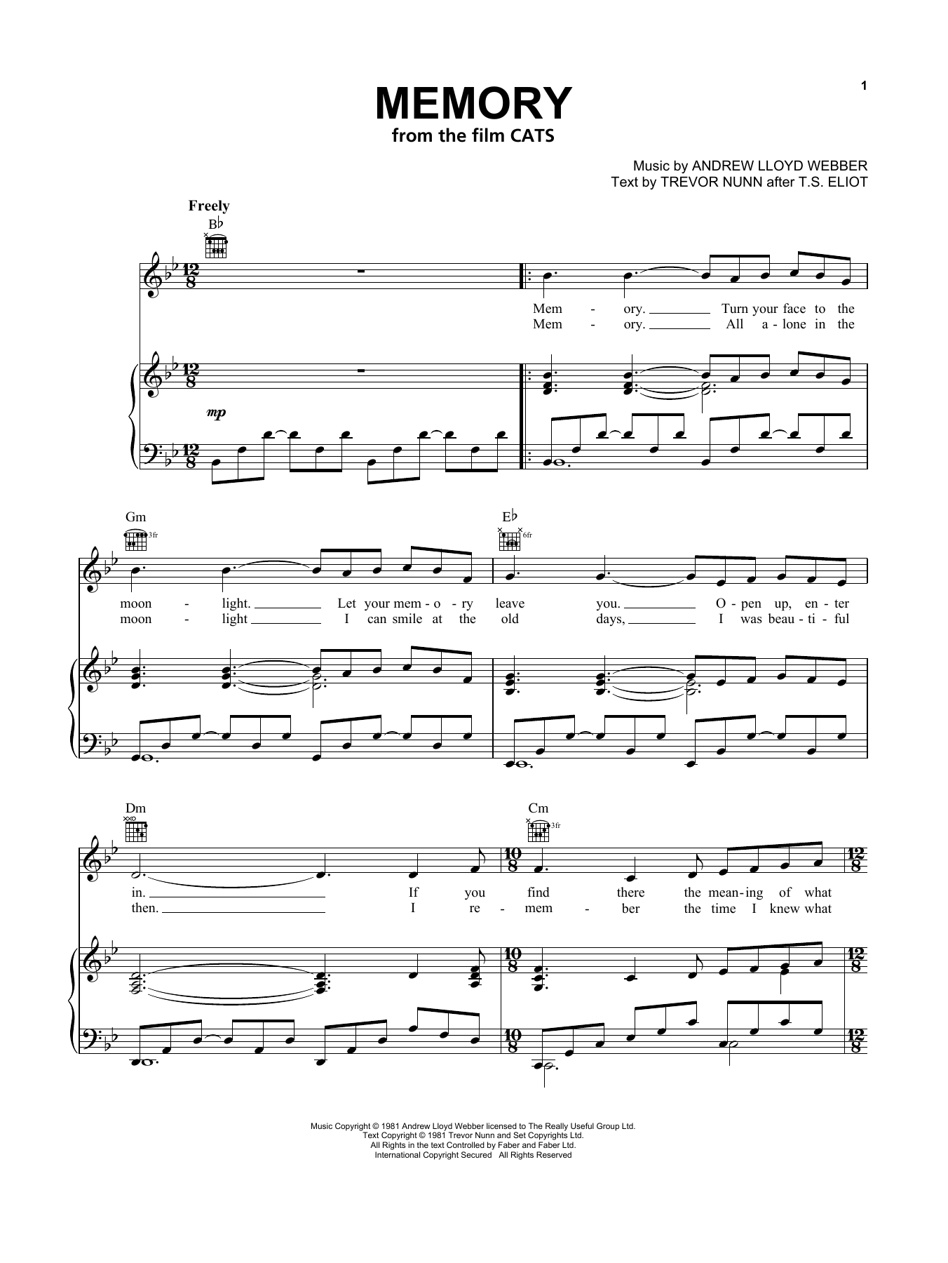 Download Jennifer Hudson Memory (from the Motion Picture Cats) Sheet Music and learn how to play Easy Piano PDF digital score in minutes