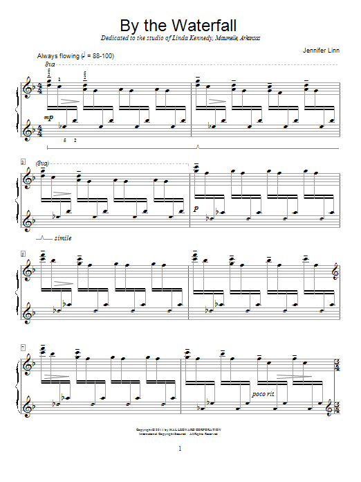 Download Jennifer Linn By The Waterfall Sheet Music and learn how to play Easy Piano PDF digital score in minutes