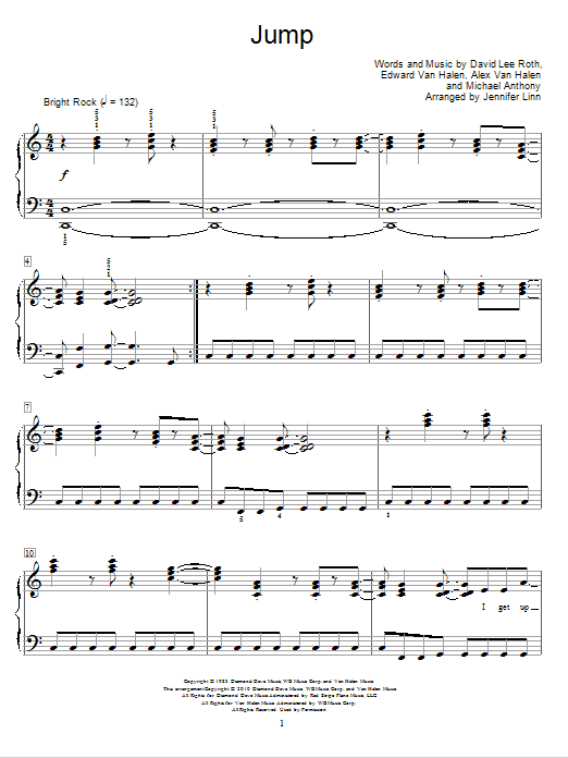 Download Van Halen Jump Sheet Music and learn how to play Easy Piano PDF digital score in minutes