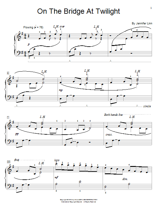 Download Jennifer Linn On The Bridge At Twilight Sheet Music and learn how to play Easy Piano PDF digital score in minutes