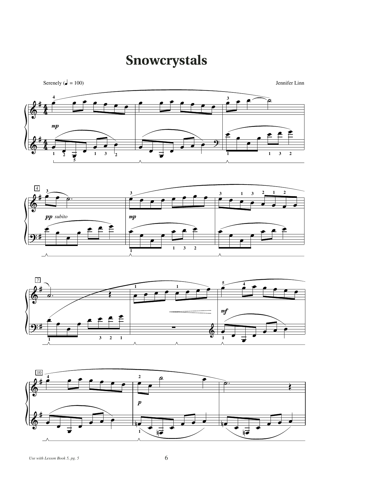 Download Jennifer Linn Snowcrystals Sheet Music and learn how to play Educational Piano PDF digital score in minutes