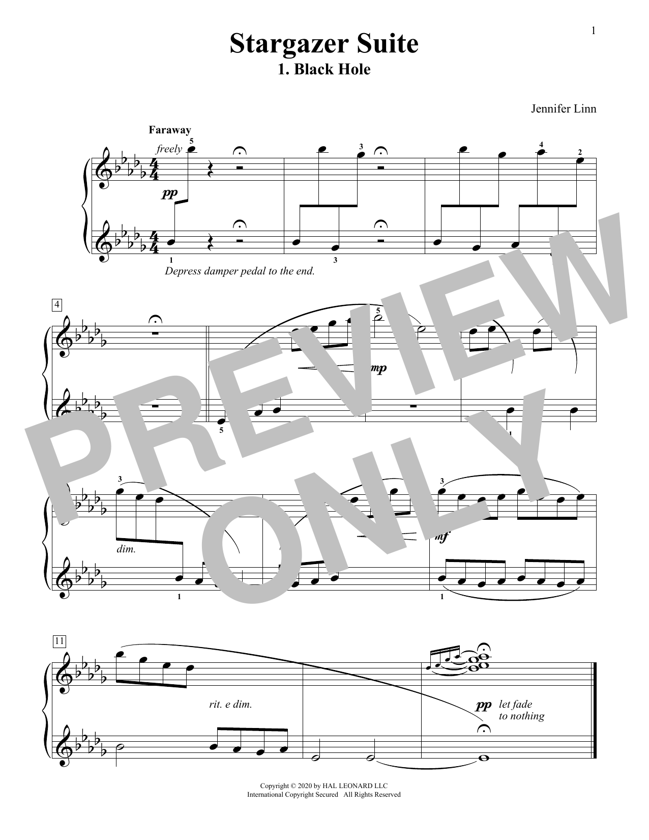 Download Jennifer Linn Stargazer Suite: 1. Black Hole Sheet Music and learn how to play Educational Piano PDF digital score in minutes
