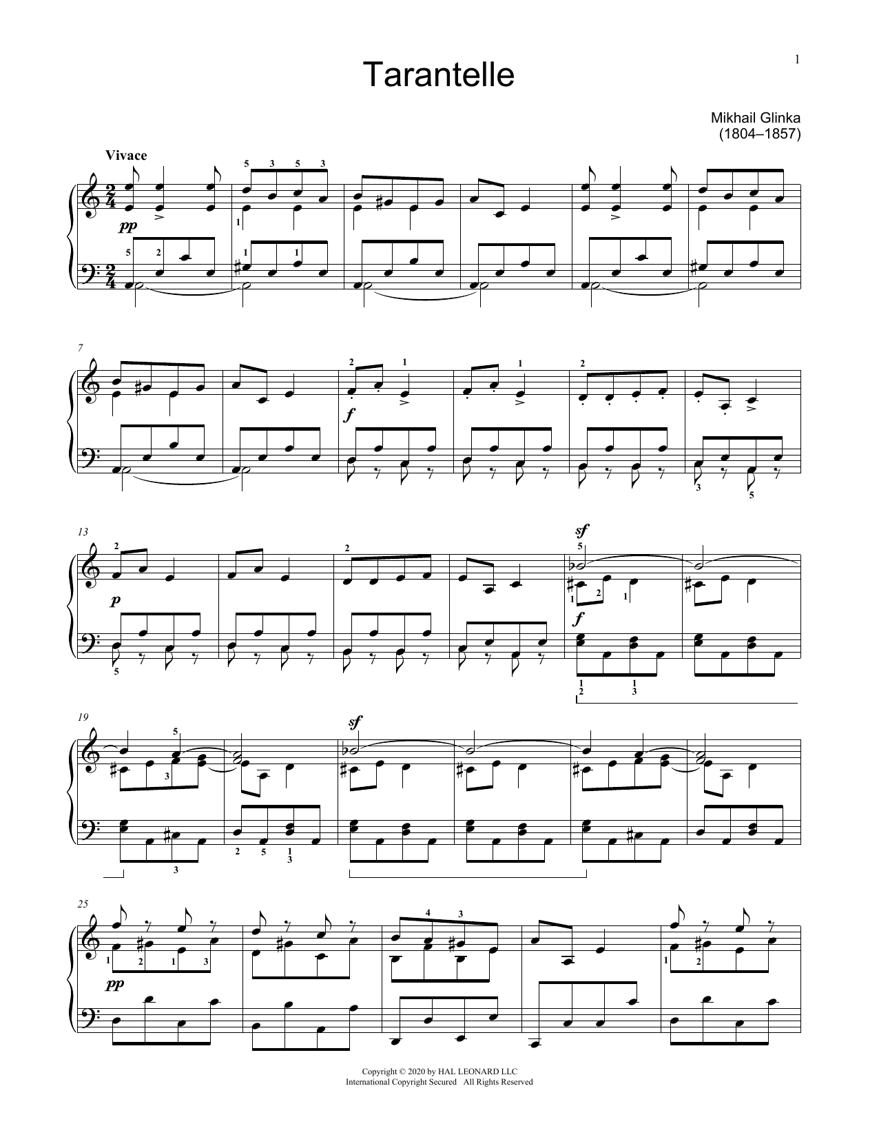 Download Jennifer Linn Tarantella In A Minor Sheet Music and learn how to play Educational Piano PDF digital score in minutes