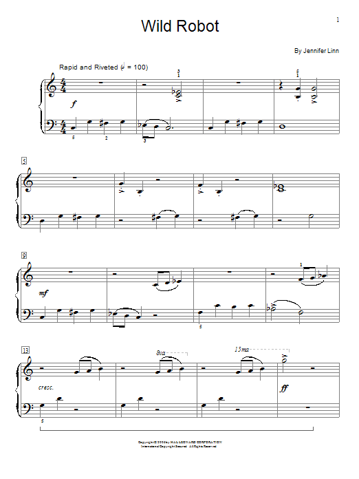 Download Jennifer Linn Wild Robot Sheet Music and learn how to play Easy Piano PDF digital score in minutes