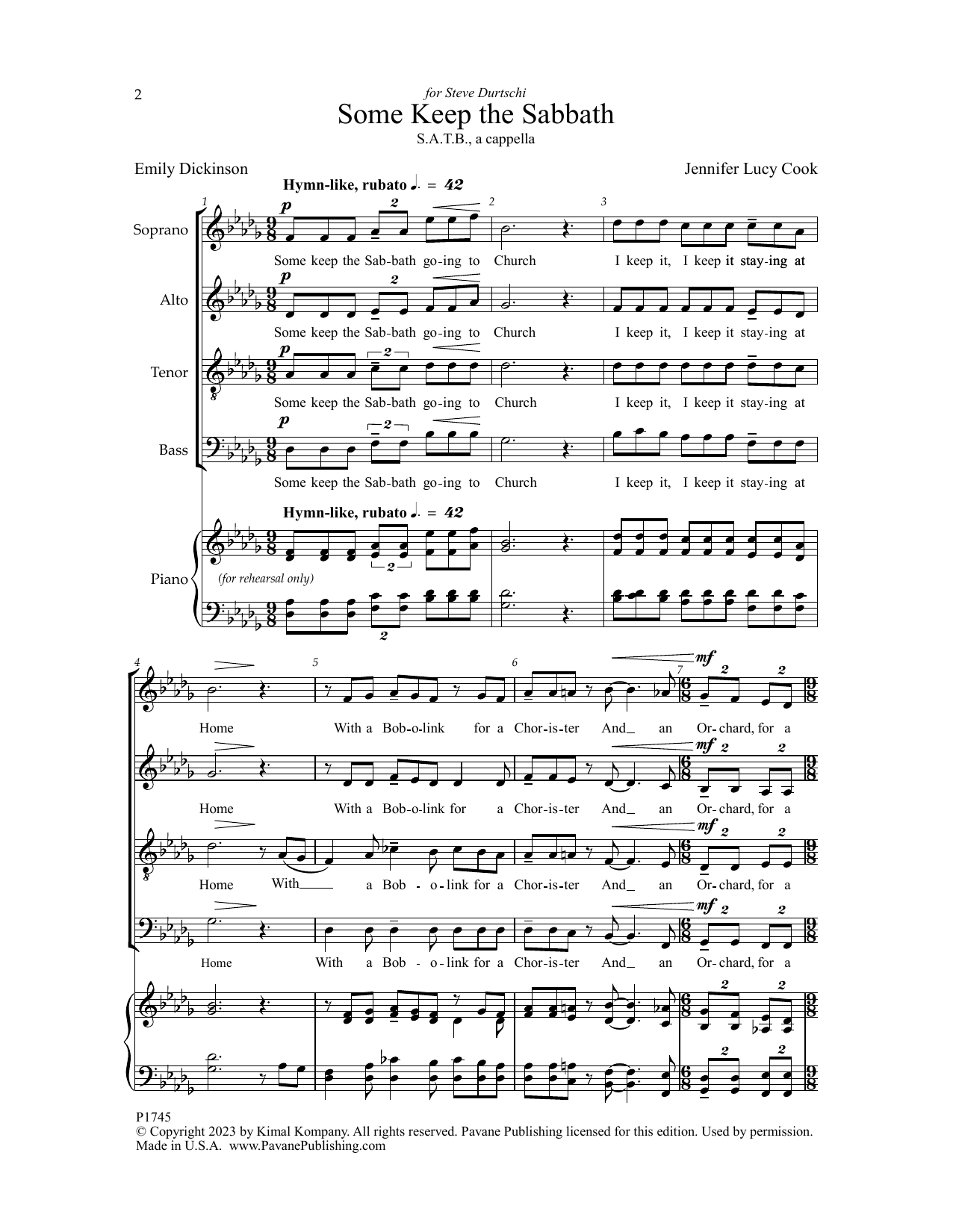 Download Jennifer Lucy Cook Some Keep The Sabbath Sheet Music and learn how to play SATB Choir PDF digital score in minutes
