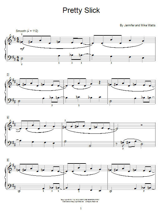 Download Jennifer Watts Pretty Slick Sheet Music and learn how to play Piano PDF digital score in minutes