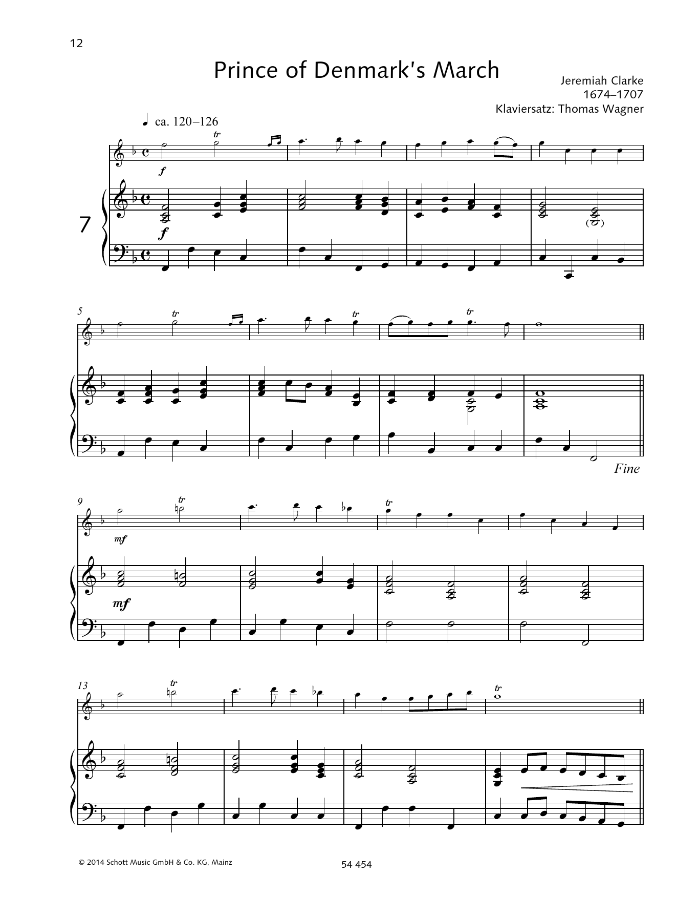 Download Jeremiah Clarke Prince of Denmark's March Sheet Music and learn how to play Woodwind Solo PDF digital score in minutes