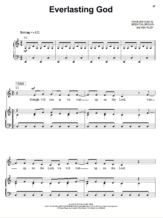 Download Jeremy Camp Everlasting God Sheet Music and learn how to play Piano, Vocal & Guitar (Right-Hand Melody) PDF digital score in minutes