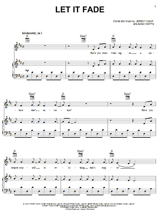 Download Jeremy Camp Let It Fade Sheet Music and learn how to play Easy Guitar Tab PDF digital score in minutes