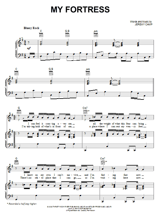 Download Jeremy Camp My Fortress Sheet Music and learn how to play Piano, Vocal & Guitar (Right-Hand Melody) PDF digital score in minutes
