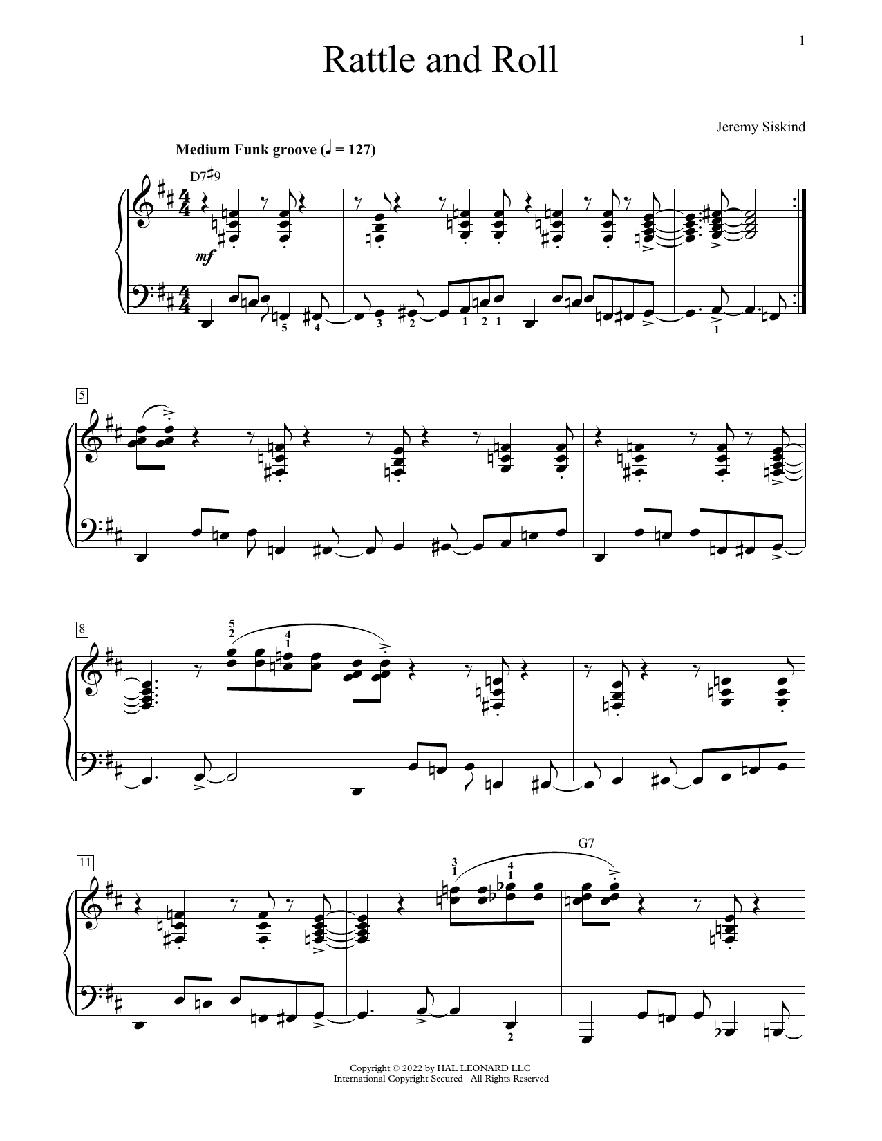 Download Jeremy Siskind Rattle And Roll Sheet Music and learn how to play Educational Piano PDF digital score in minutes