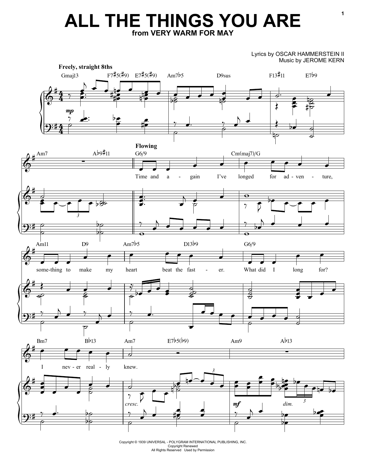 Download Jerome Kern All The Things You Are [Jazz version] (arr. Brent Edstrom) Sheet Music and learn how to play Piano & Vocal PDF digital score in minutes