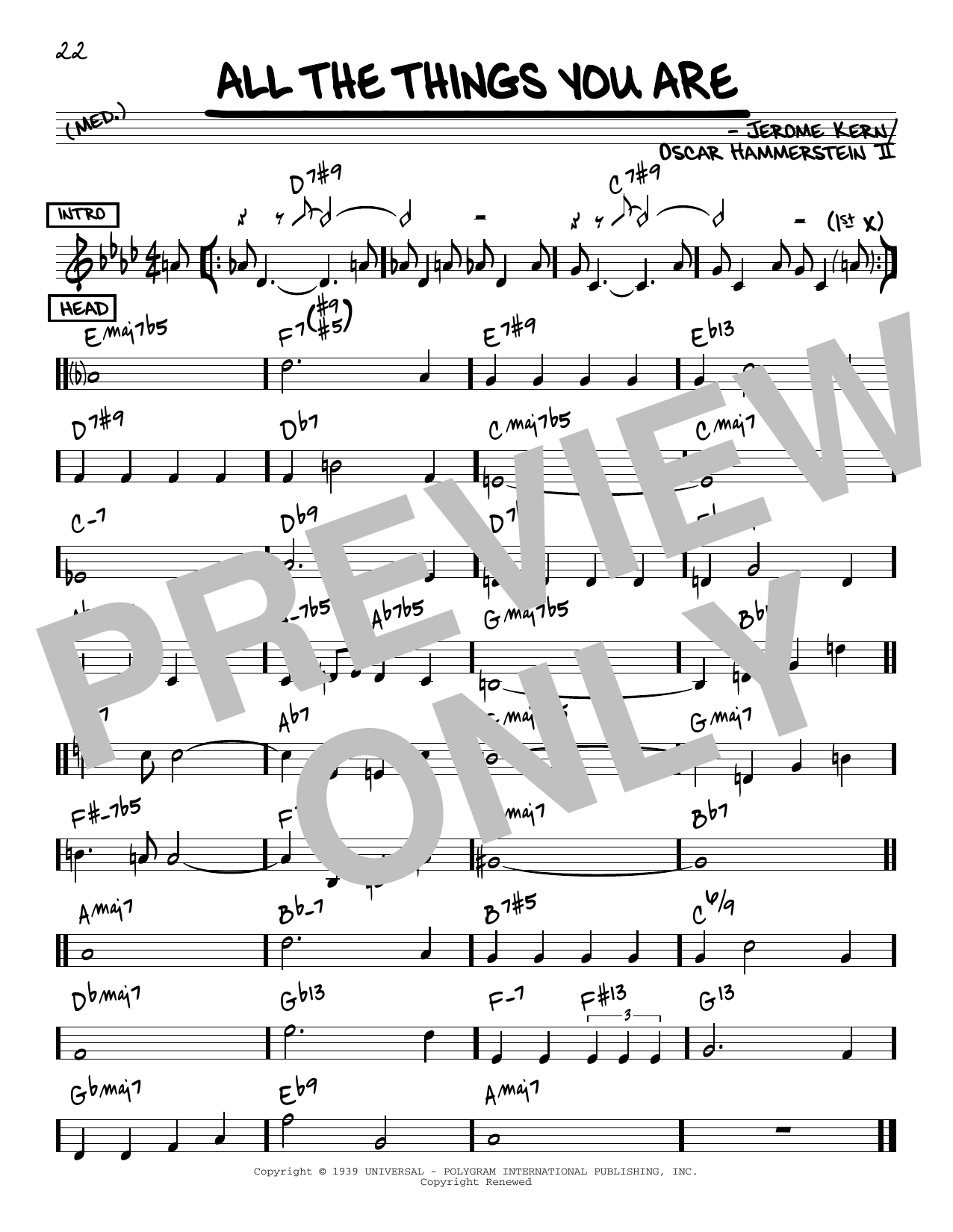Download Jerome Kern All The Things You Are [Reharmonized version] (arr. Jack Grassel) Sheet Music and learn how to play Real Book – Melody & Chords PDF digital score in minutes