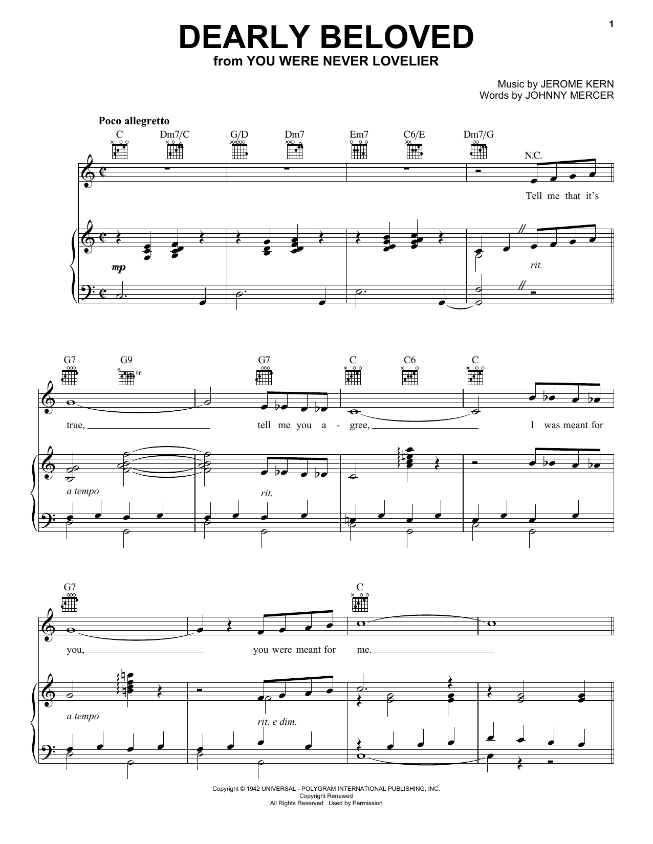 Download Jerome Kern Dearly Beloved Sheet Music and learn how to play Viola PDF digital score in minutes
