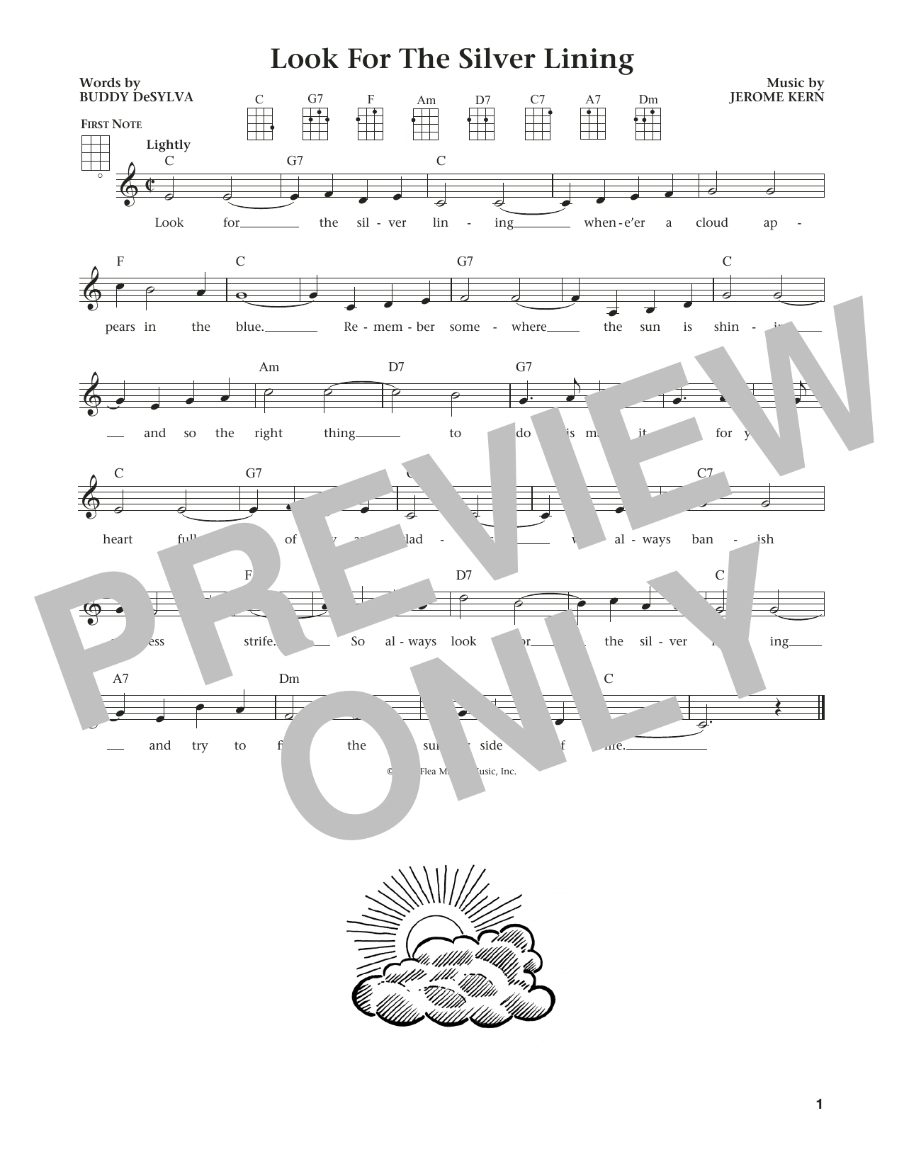 Download Jerome Kern Look For The Silver Lining Sheet Music and learn how to play Ukulele PDF digital score in minutes