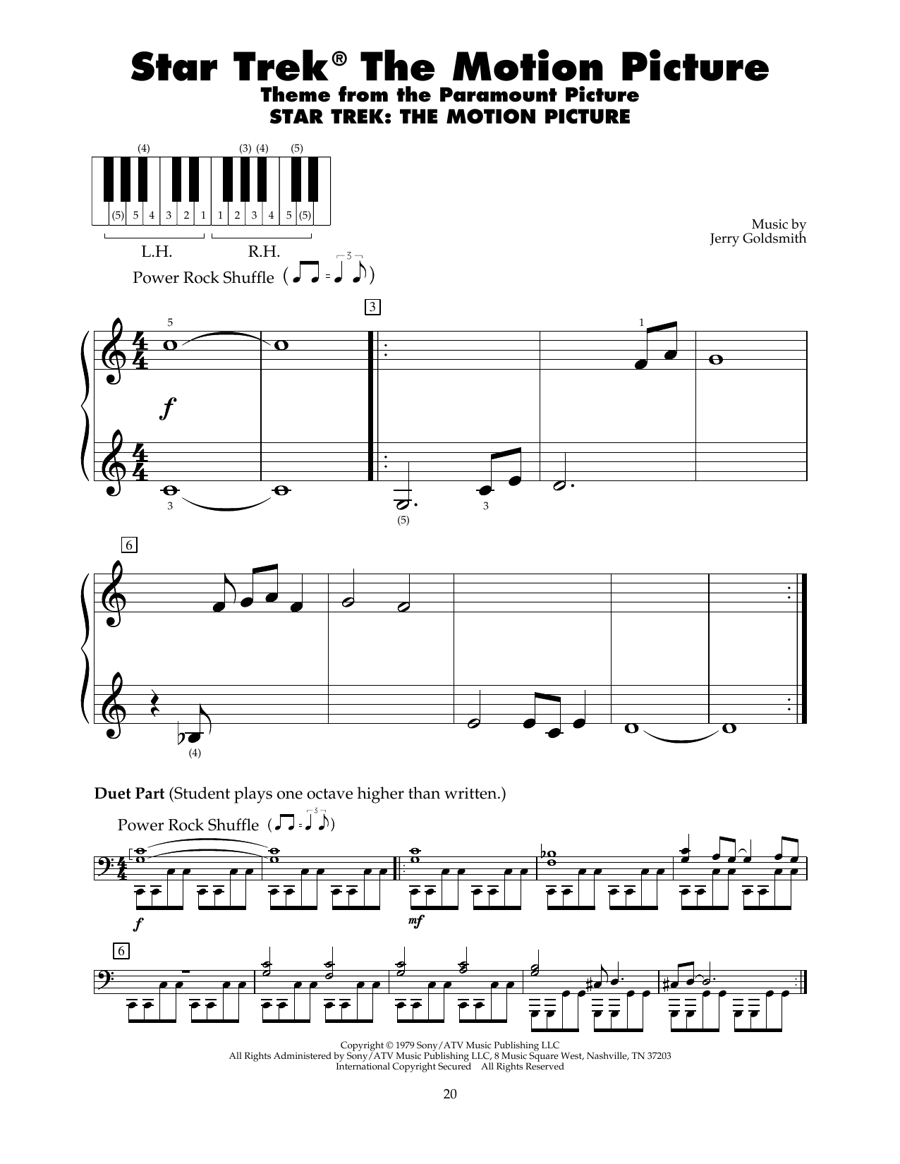 Download Jerry Goldsmith Star Trek(R) The Motion Picture Sheet Music and learn how to play 5-Finger Piano PDF digital score in minutes