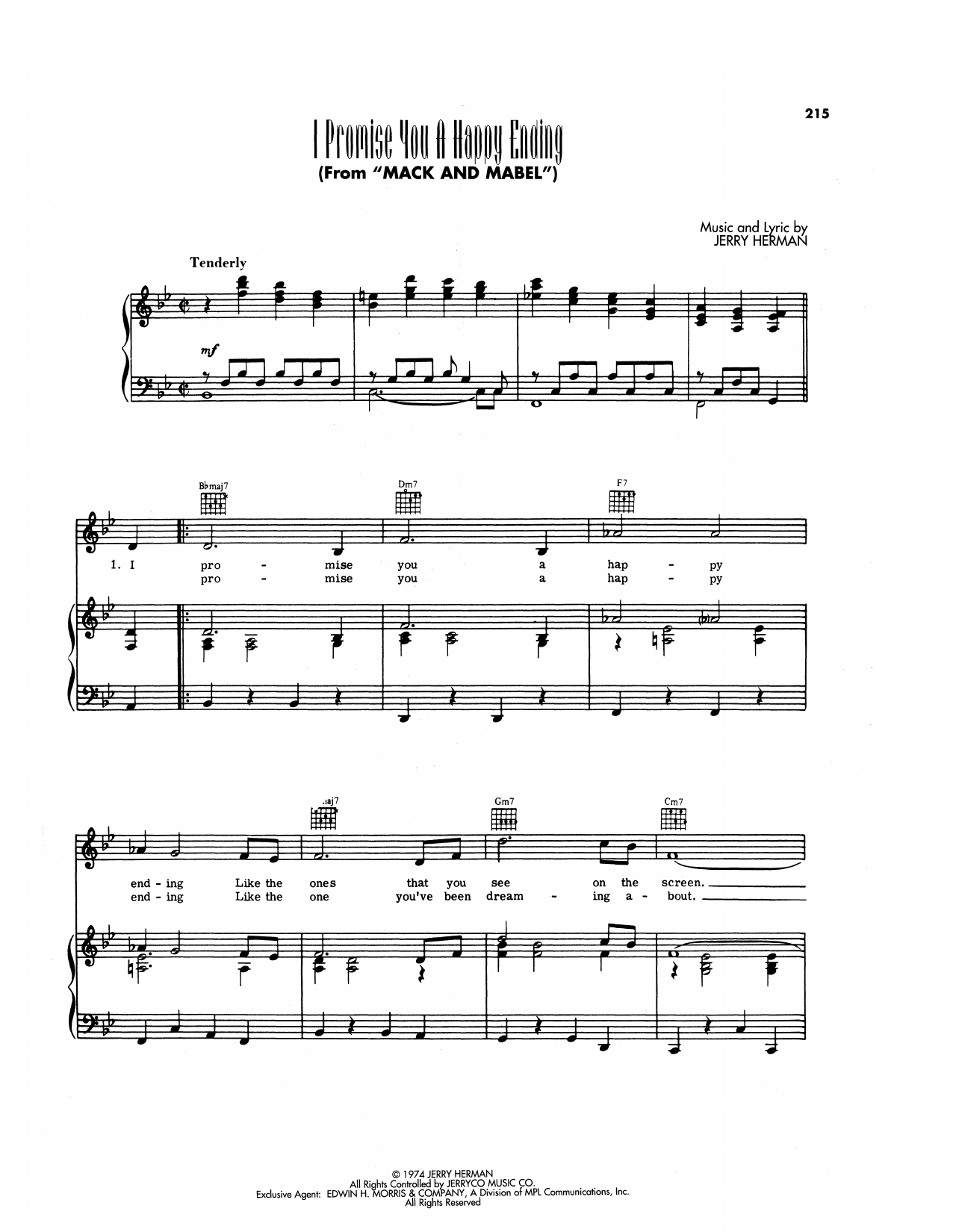 Download Jerry Herman I Promise You A Happy Ending (from Mack & Mabel) Sheet Music and learn how to play Piano, Vocal & Guitar Chords (Right-Hand Melody) PDF digital score in minutes