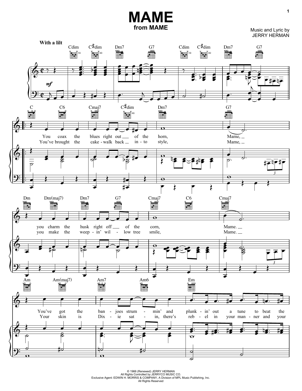 Download Jerry Herman Mame Sheet Music and learn how to play Violin PDF digital score in minutes