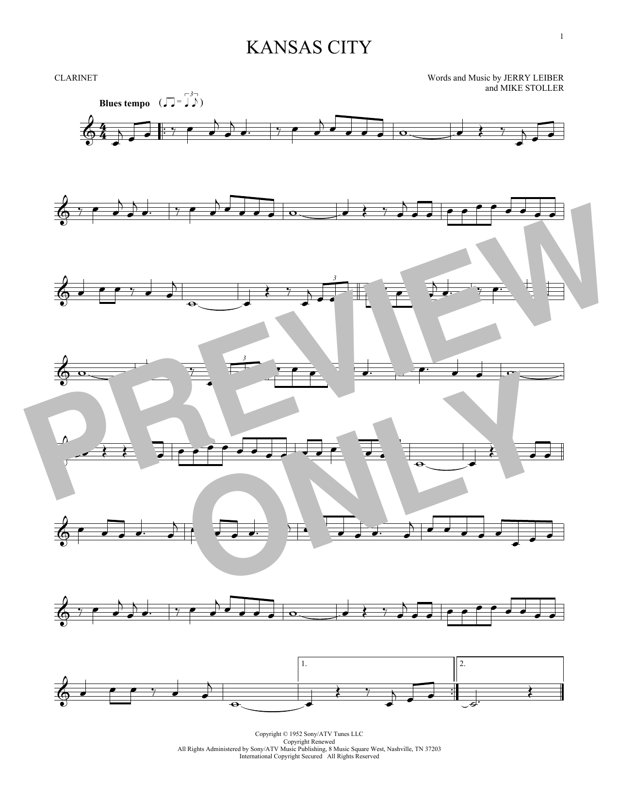 Download Jerry Lieber & Mike Stoller Kansas City Sheet Music and learn how to play Trumpet PDF digital score in minutes