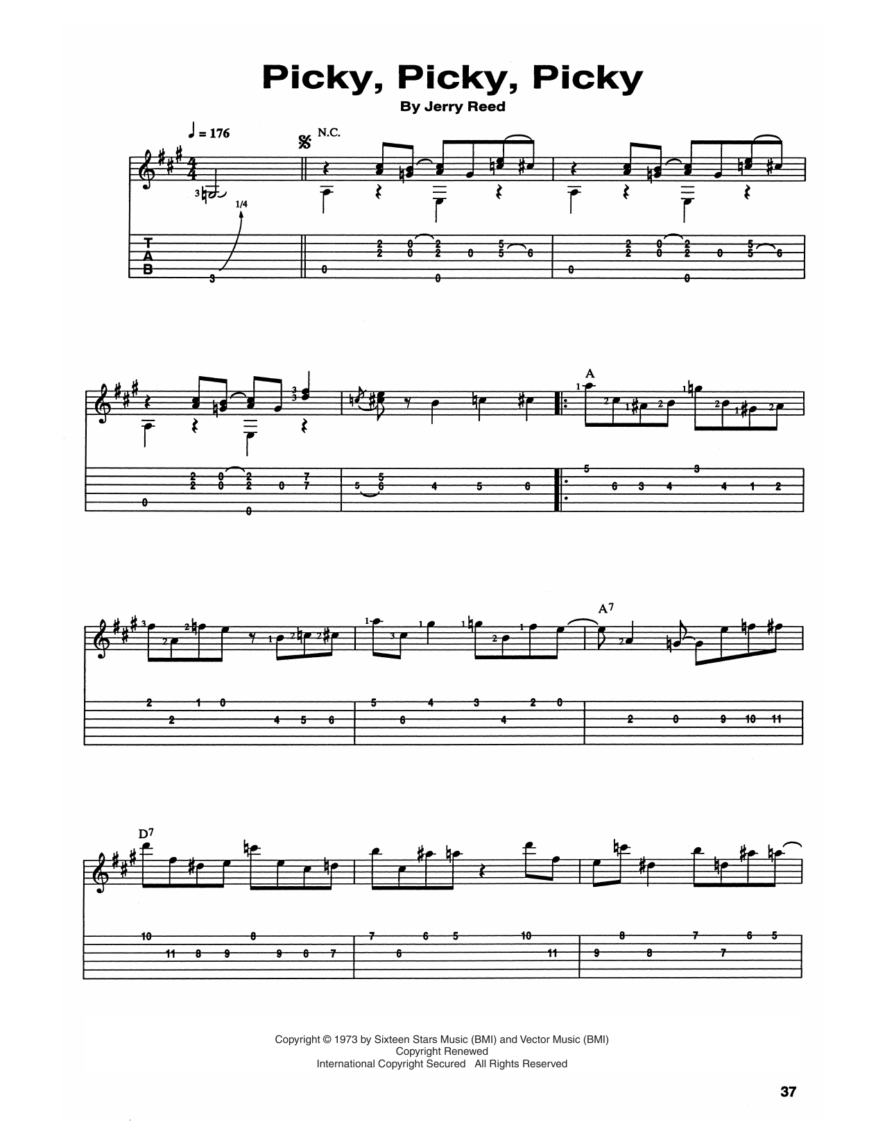 Download Jerry Reed Pickie, Pickie, Pickie Sheet Music and learn how to play Guitar Tab PDF digital score in minutes