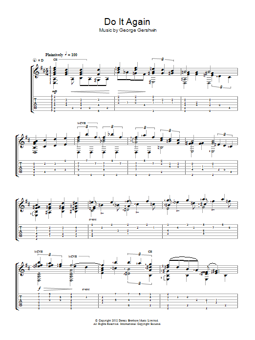 Download Jerry Willard Do It Again Sheet Music and learn how to play Guitar PDF digital score in minutes