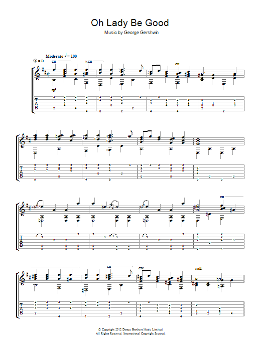 Download Jerry Willard Oh, Lady, Be Good Sheet Music and learn how to play Guitar PDF digital score in minutes