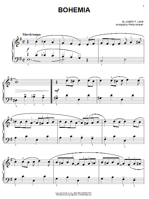 Download Joseph Lamb Bohemia Sheet Music and learn how to play Easy Piano PDF digital score in minutes