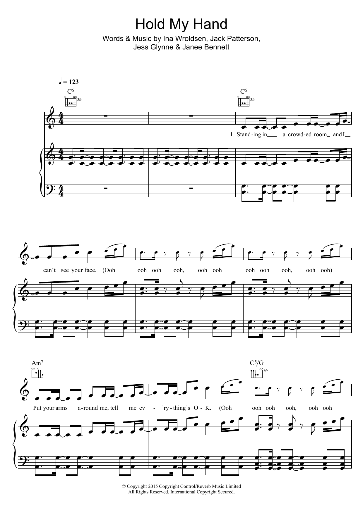 Download Jess Glynne Hold My Hand Sheet Music and learn how to play Piano, Vocal & Guitar (Right-Hand Melody) PDF digital score in minutes
