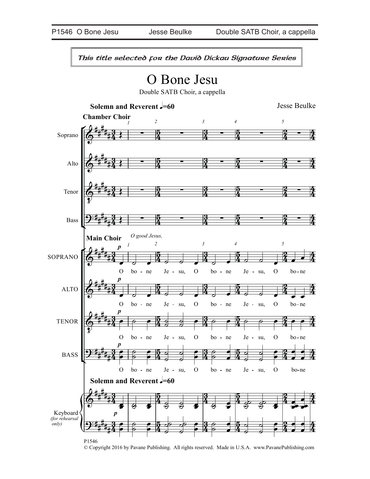 Download Jesse Beulke O Bone Jesu Sheet Music and learn how to play SATB Choir PDF digital score in minutes