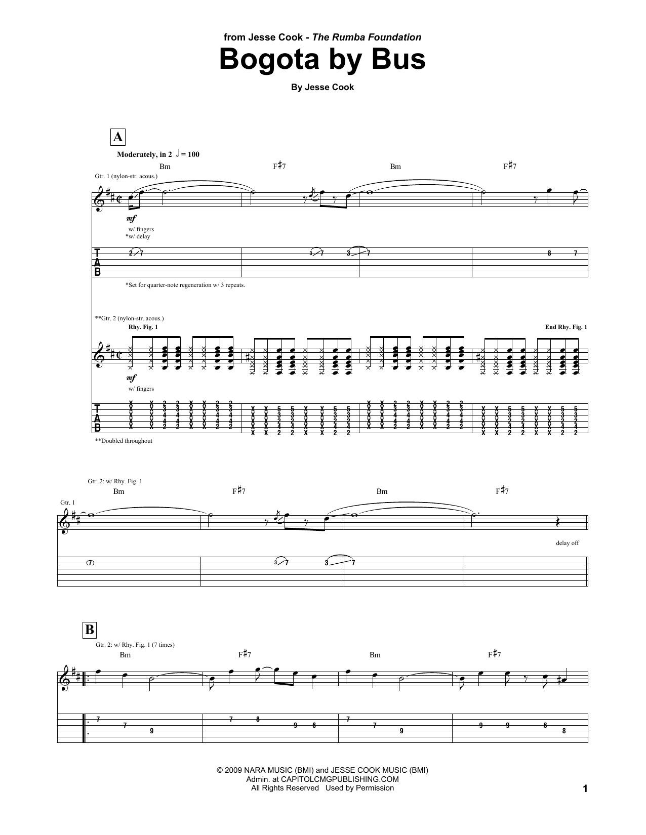 Download Jesse Cook Bogota By Bus Sheet Music and learn how to play Guitar Tab PDF digital score in minutes