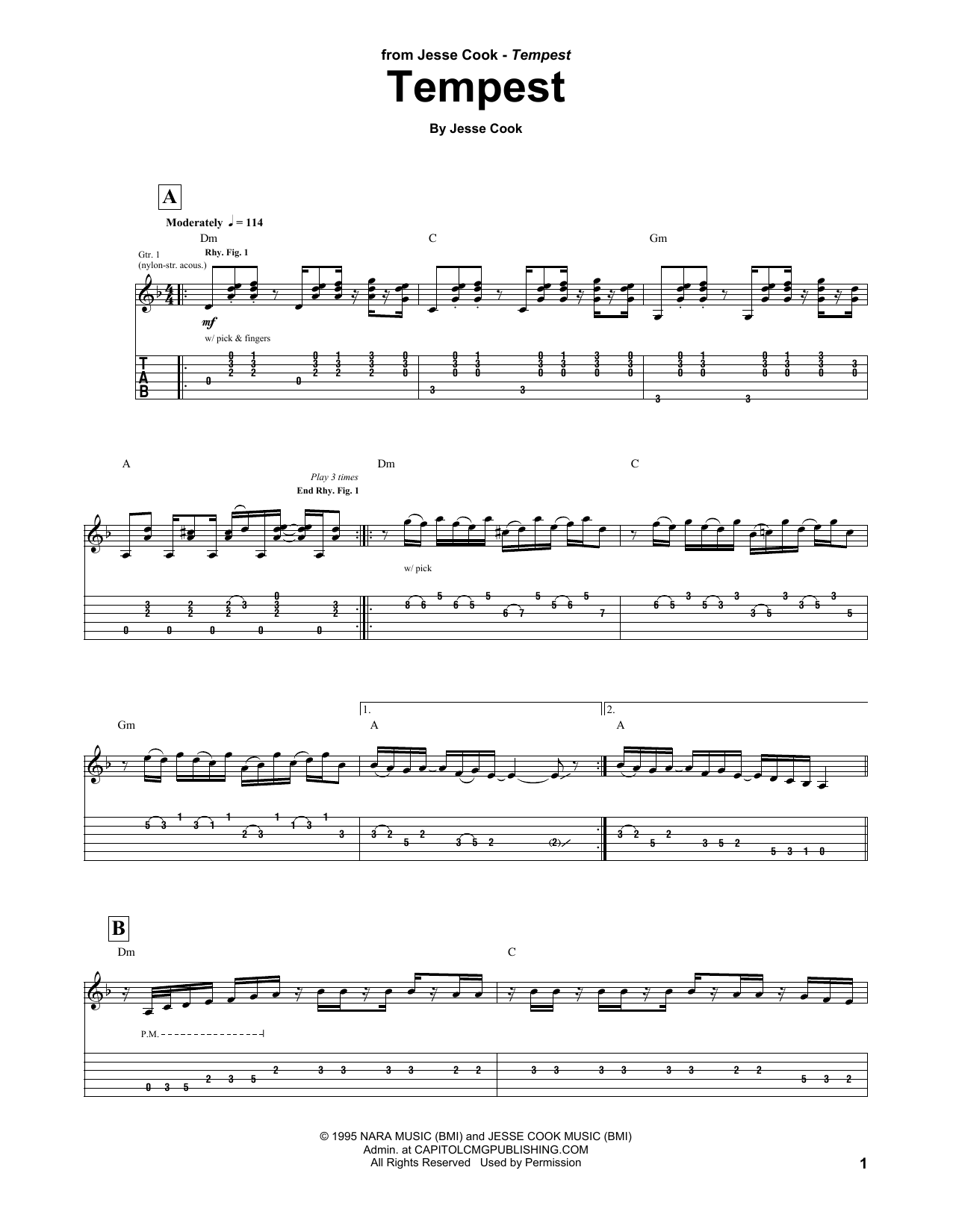 Download Jesse Cook Tempest Sheet Music and learn how to play Guitar Tab PDF digital score in minutes