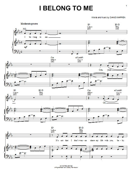 Download Jessica Simpson I Belong To Me Sheet Music and learn how to play Piano, Vocal & Guitar (Right-Hand Melody) PDF digital score in minutes