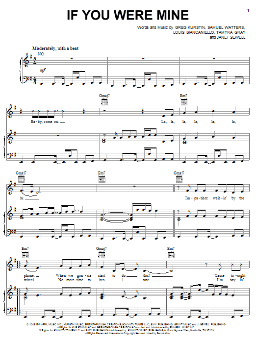 Download Jessica Simpson If You Were Mine Sheet Music and learn how to play Piano, Vocal & Guitar (Right-Hand Melody) PDF digital score in minutes