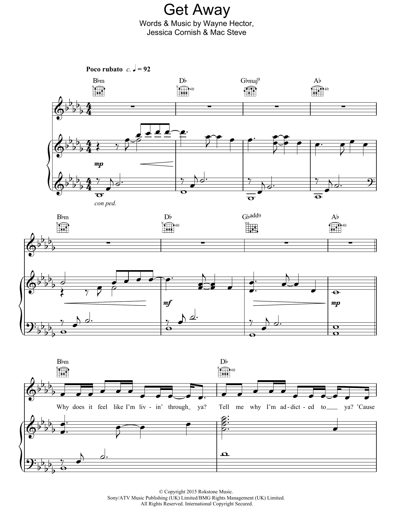 Download Jessie J Get Away Sheet Music and learn how to play Piano, Vocal & Guitar PDF digital score in minutes