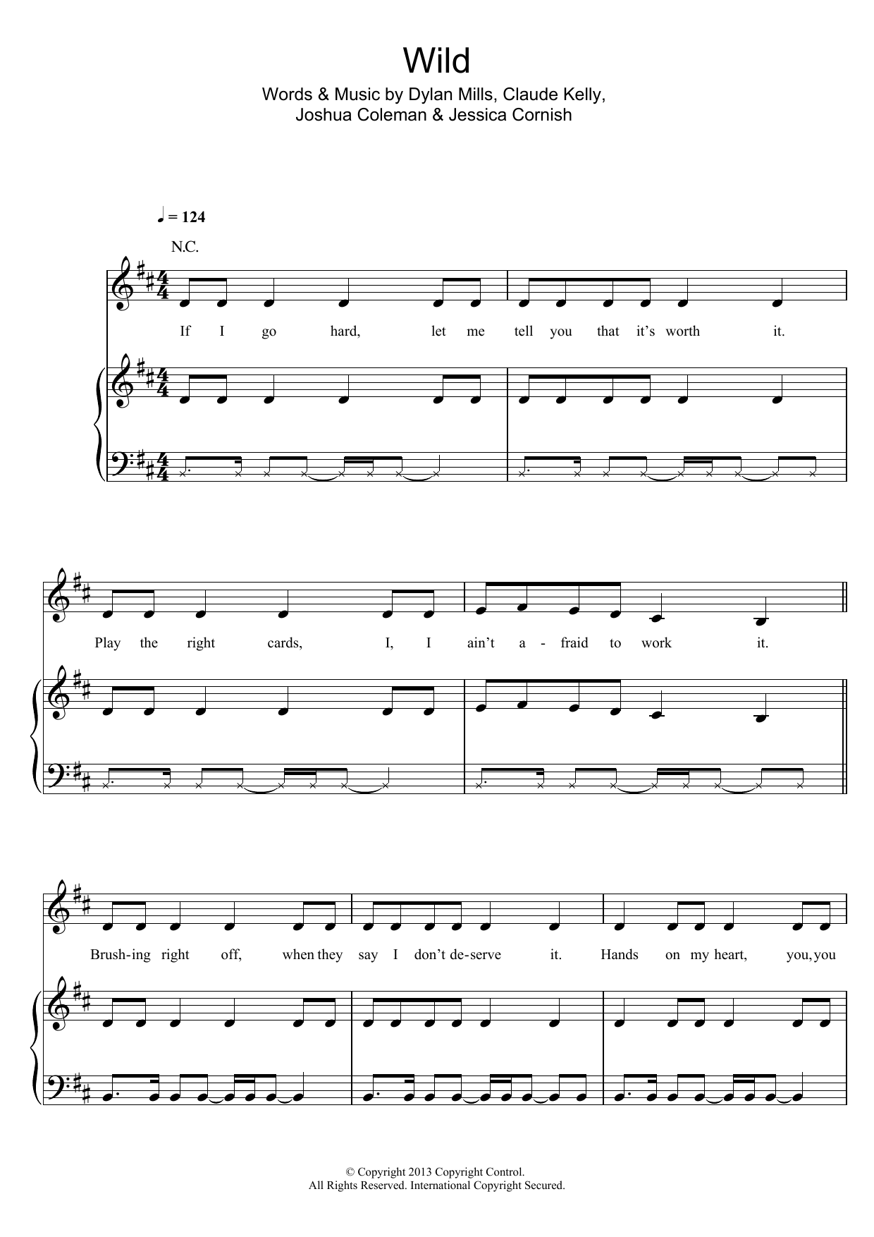 Download Jessie J Wild Sheet Music and learn how to play Piano, Vocal & Guitar (Right-Hand Melody) PDF digital score in minutes
