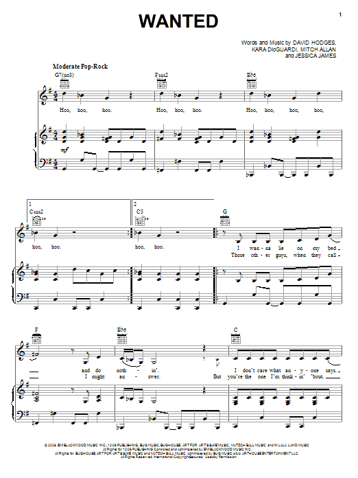 Download Jessie James Wanted Sheet Music and learn how to play Piano, Vocal & Guitar (Right-Hand Melody) PDF digital score in minutes
