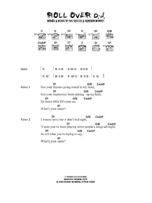 Download Jet Rollover D. J. Sheet Music and learn how to play Lyrics & Chords PDF digital score in minutes