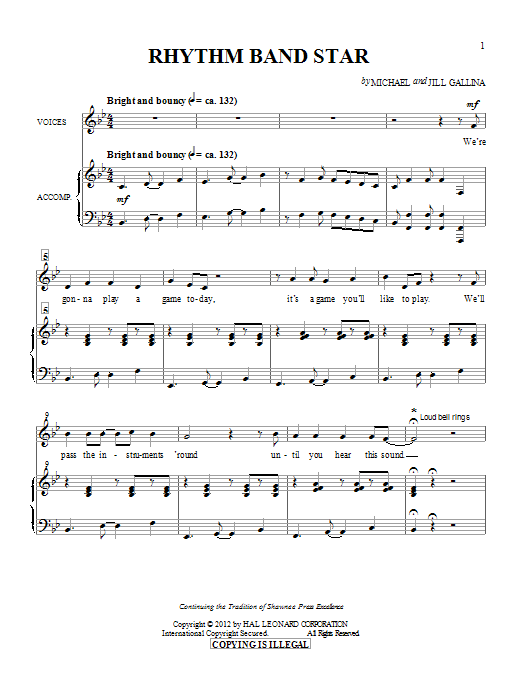 Download Michael & Jill Gallina Rhythm Band Star Sheet Music and learn how to play Choral PDF digital score in minutes