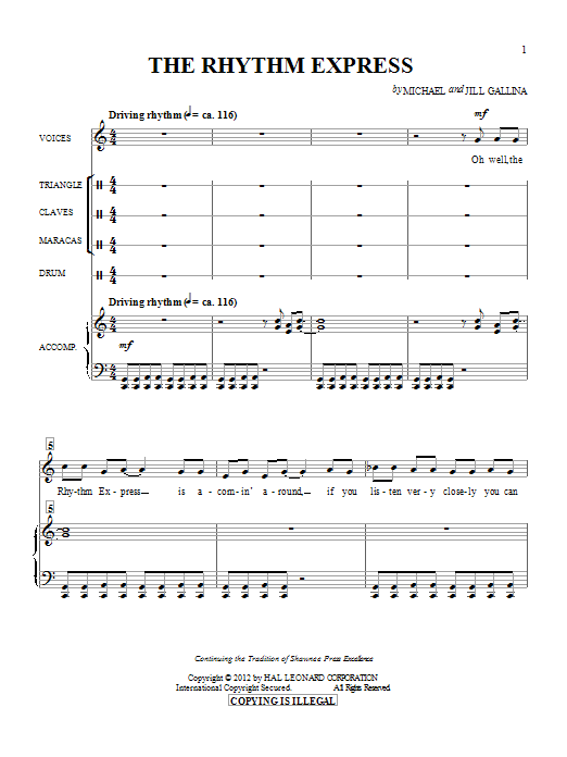 Download Michael & Jill Gallina The Rhythm Express Sheet Music and learn how to play Choral PDF digital score in minutes