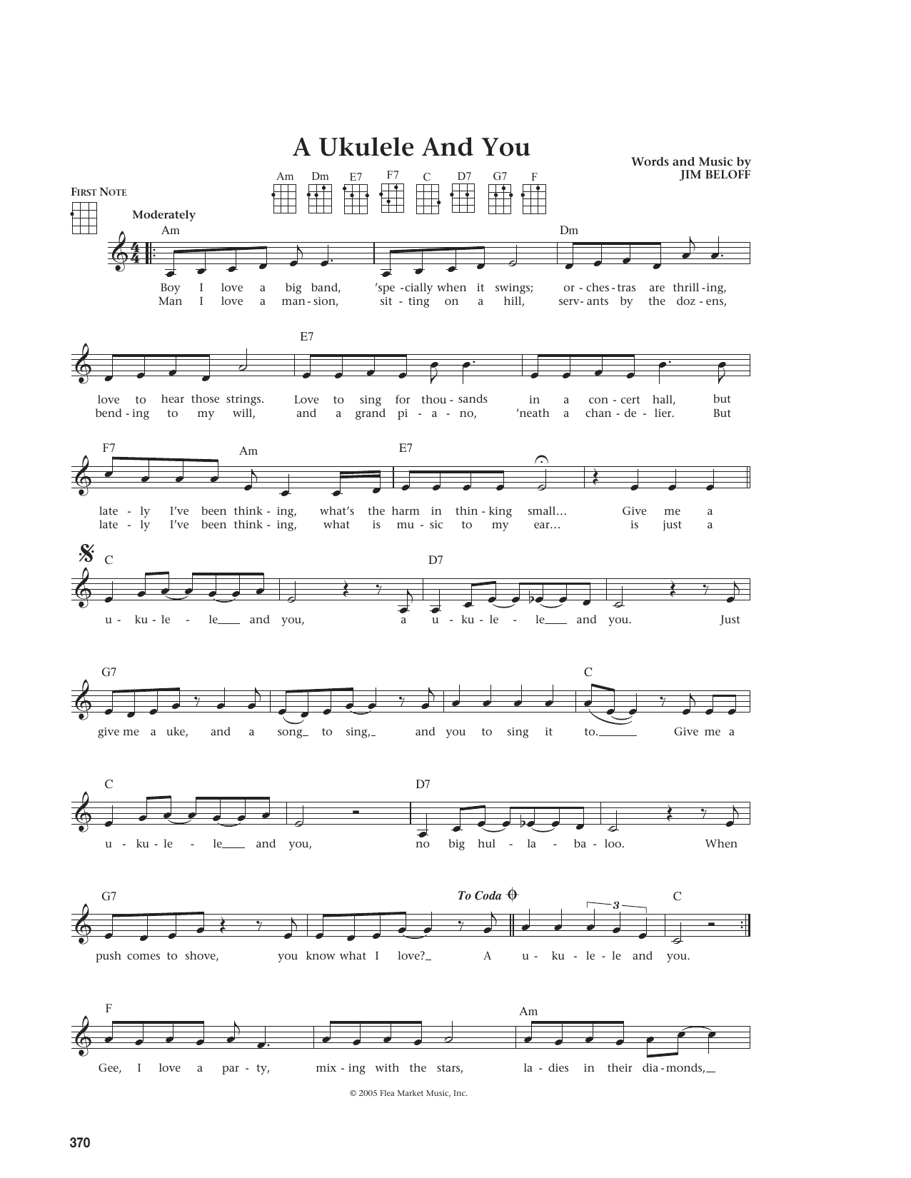 Download Jim Beloff A Ukulele And You (from The Daily Ukulele) (arr. Liz and Jim Beloff) Sheet Music and learn how to play Ukulele PDF digital score in minutes