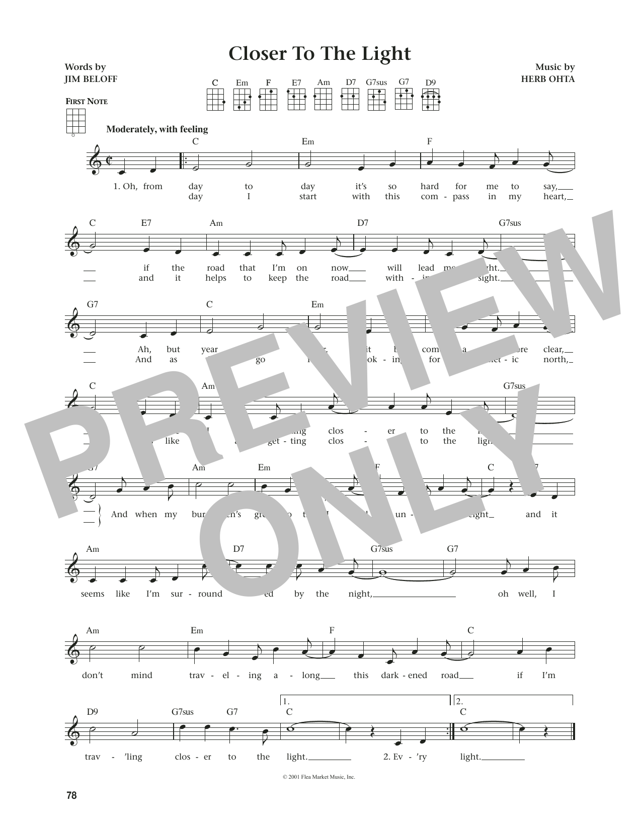 Download Jim Beloff Closer To The Light (from The Daily Ukulele) (arr. Jim Beloff) Sheet Music and learn how to play Ukulele PDF digital score in minutes