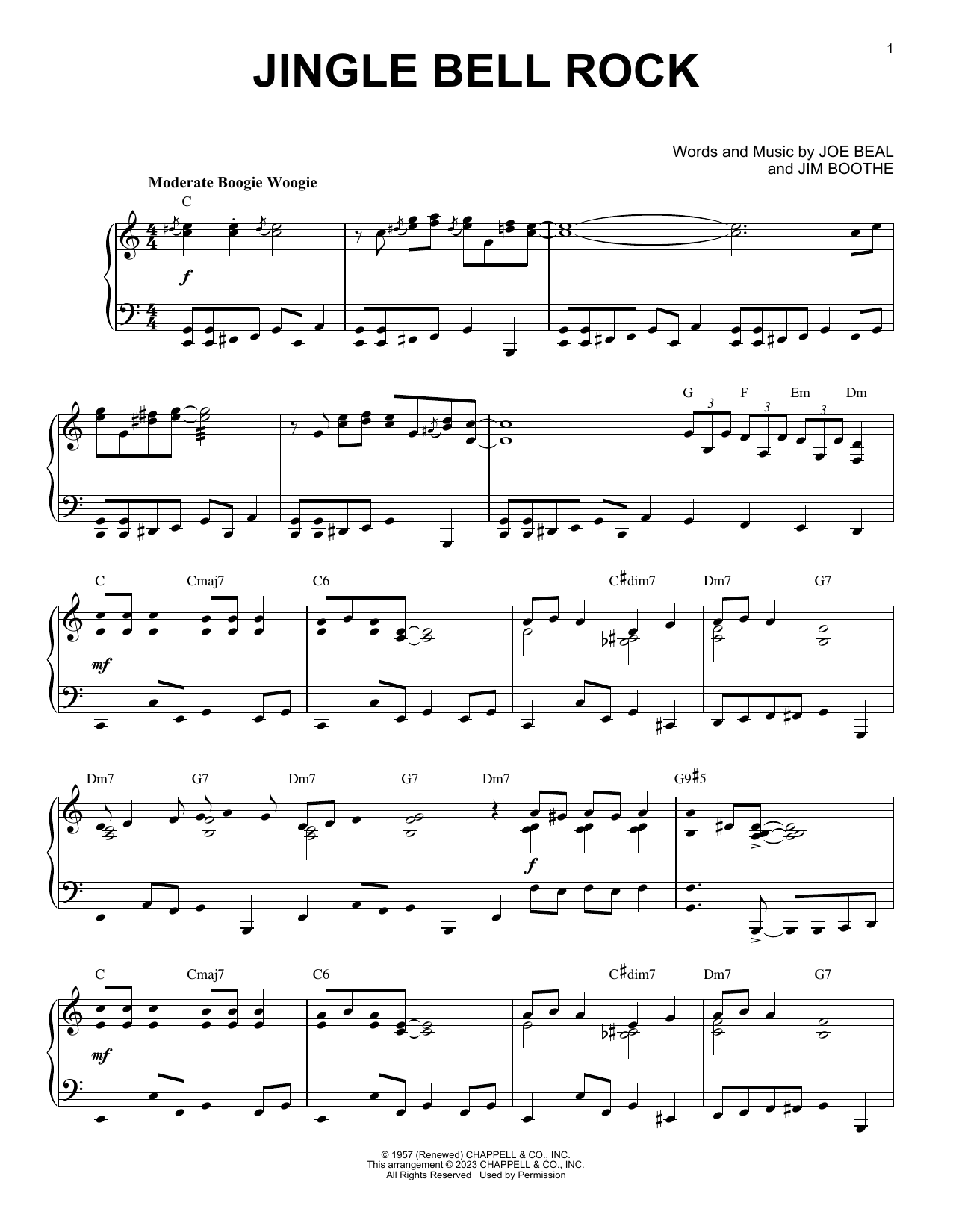 Download Jim Boothe Jingle Bell Rock [Boogie Woogie version] (arr. Brent Edstrom) Sheet Music and learn how to play Piano Solo PDF digital score in minutes