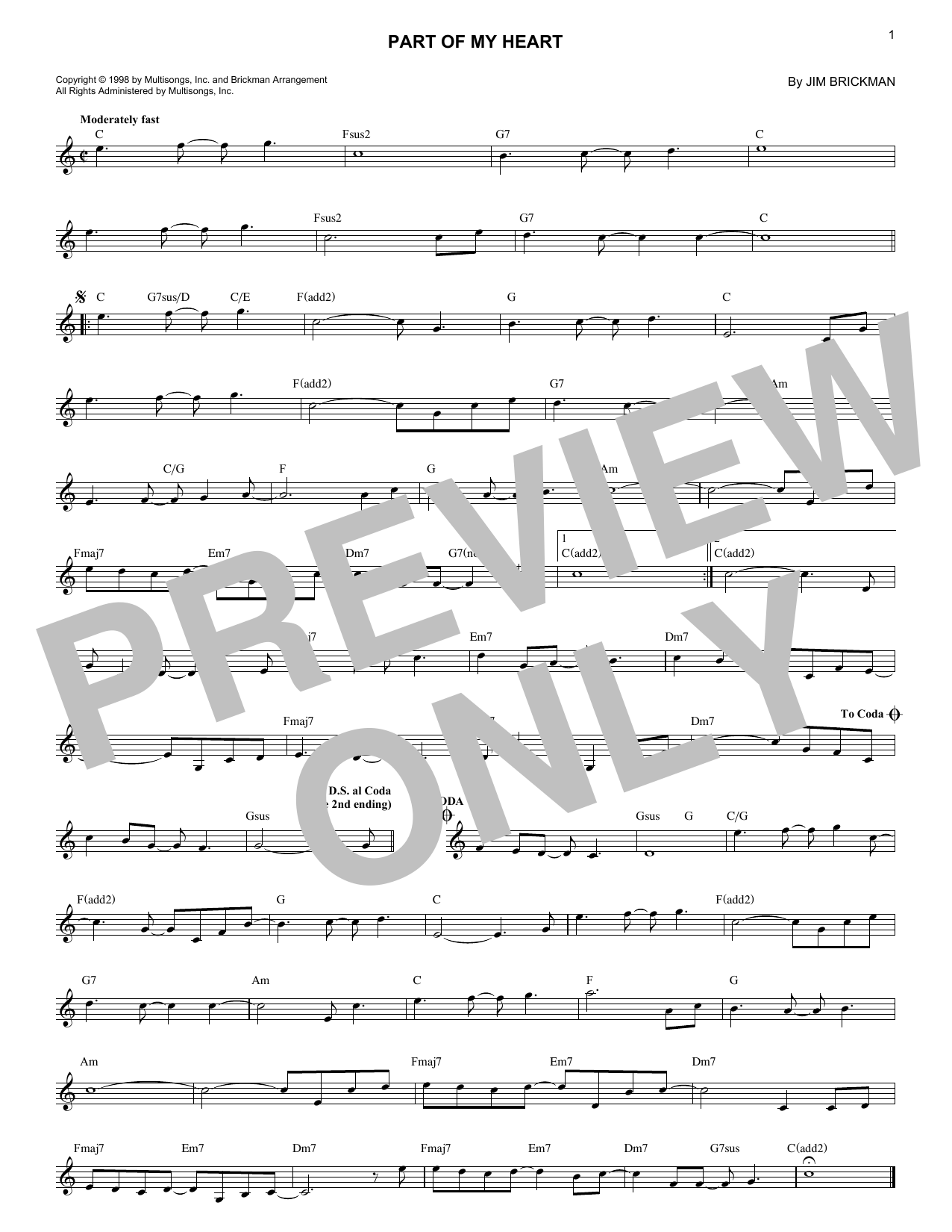 Download Jim Brickman Part Of My Heart Sheet Music and learn how to play Piano Solo PDF digital score in minutes