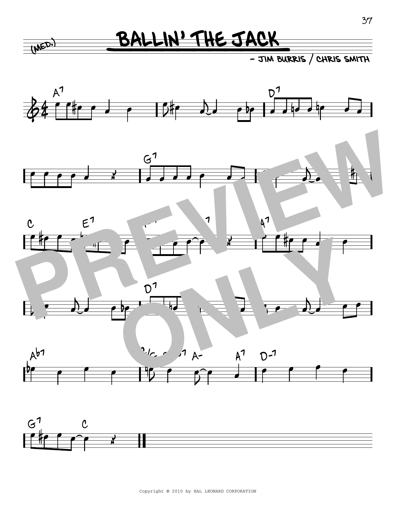 Download Jim Burris and Chris Smith Ballin' The Jack Sheet Music and learn how to play Real Book – Melody & Chords PDF digital score in minutes