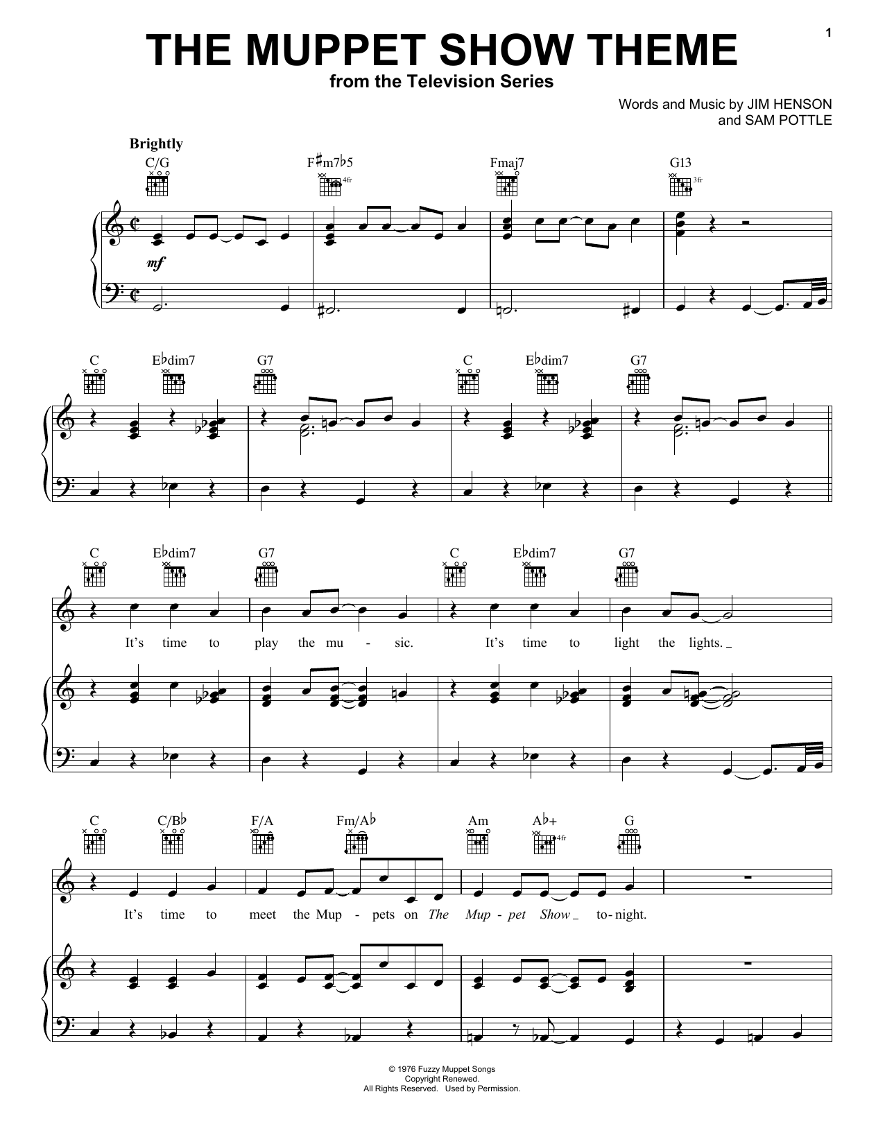Download Jim Henson The Muppet Show Theme Sheet Music and learn how to play Guitar Tab PDF digital score in minutes