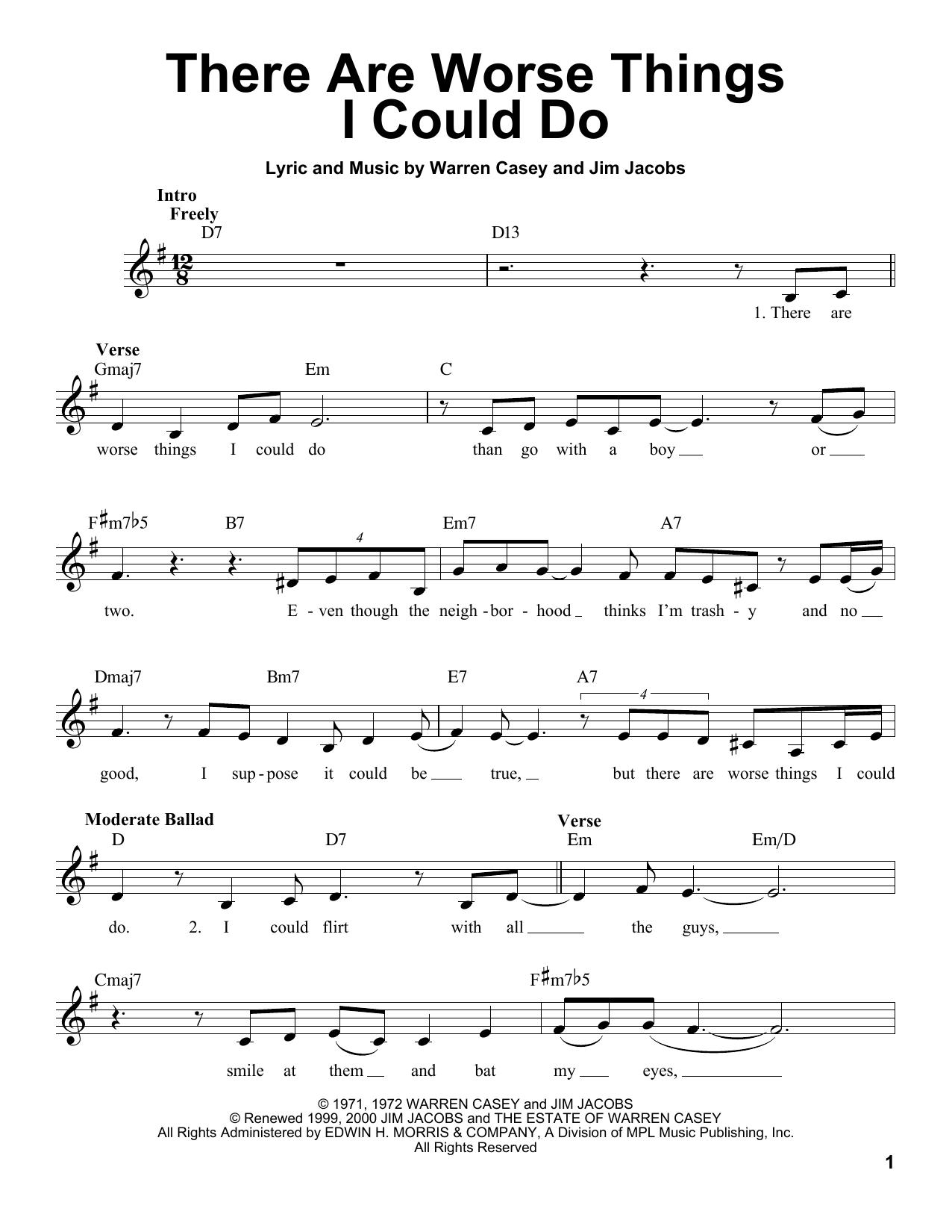Download Jim Jacobs There Are Worse Things I Could Do Sheet Music and learn how to play Voice PDF digital score in minutes