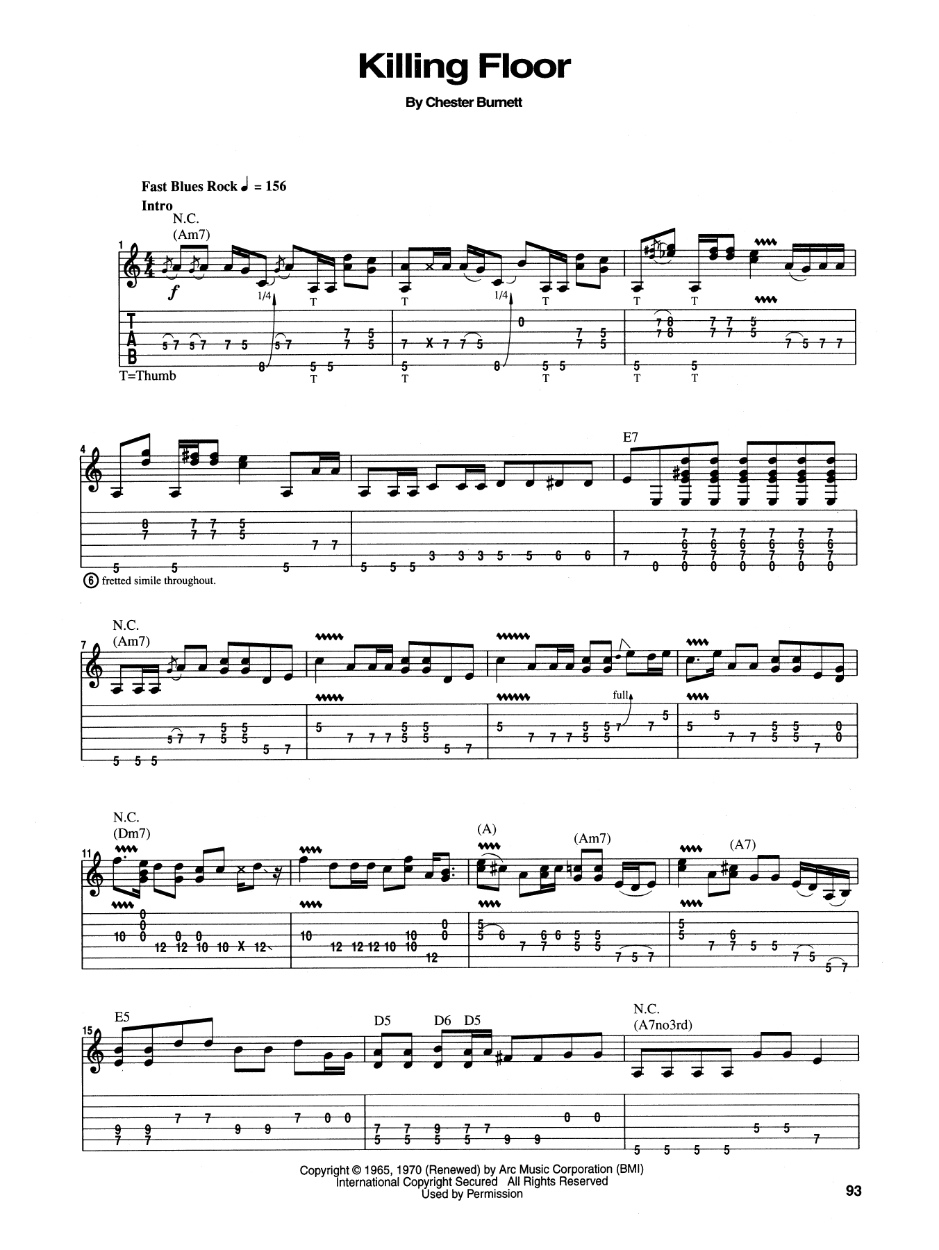 Download Jimi Hendrix Killing Floor Sheet Music and learn how to play Guitar Tab PDF digital score in minutes