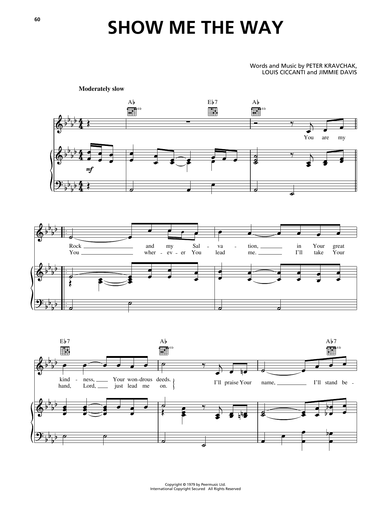 Download Jimmie Davis Show Me The Way Sheet Music and learn how to play Piano, Vocal & Guitar Chords (Right-Hand Melody) PDF digital score in minutes